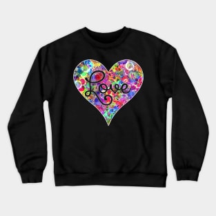 Love Heart Floral Flower Neon Bright Rainbow Crewneck Sweatshirt